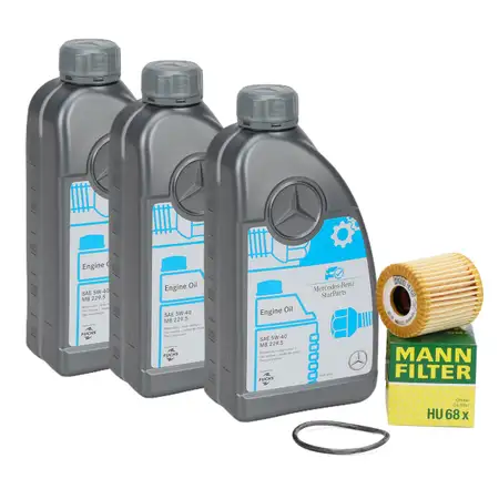 3L ORIGINAL 5W-40 f&uuml;r MB 229.5 Motor&ouml;l + MANN &Ouml;lfilter SMART ForTwo 450 0.6 0.7 0.8 CDI