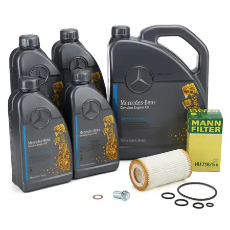 9L ORIGINAL 5W-40 f&uuml;r MB 229.5 Motor&ouml;l + MANN &Ouml;lfilter MERCEDES-BENZ M112 M113 M272 M273