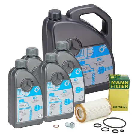 9L ORIGINAL 5W-40 for MB 229.5 Engine Oil + MANN Oil Filter MERCEDES-BENZ M112 M113 M272 M273