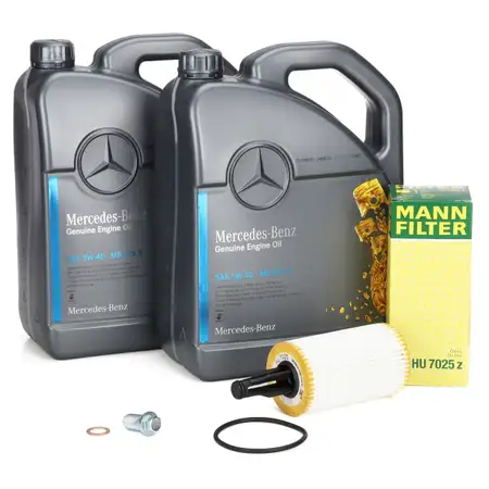 10L ORIGINAL 5W-40 for MB 229.5 Engine Oil MANN Oil Filter MERCEDES W204 W205 W212 43AMG M276