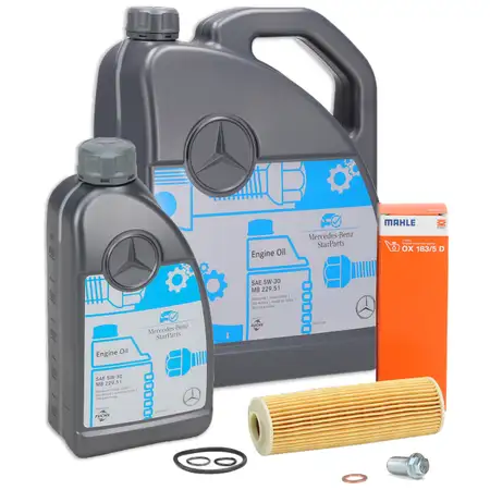 6L ORIGINAL 5W-30 MB 229.51 Motor&ouml;l + MAHLE &Ouml;lfilter MERCEDES-BENZ W204 W212 R172 M271