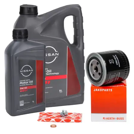 6L ORIGINAL 5W30 DPF Engine Oil + H+B Oil Filter for Nissan Pathfinder X-Trail 2.2/2.5 dCi