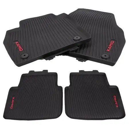 ORIGINAL Gummimatten Fu&szlig;matten Satz f&uuml;r SKODA Kamiq NW4 vorne + hinten 4-teilig