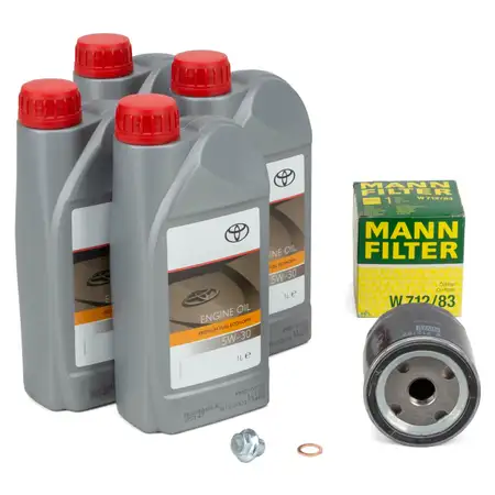 4L ORIGINAL 5W-30 ACEA C2 Motor&ouml;l + MANN &Ouml;lfilter f&uuml;r TOYOTA Auris Corolla Yaris 1.4 D-4D