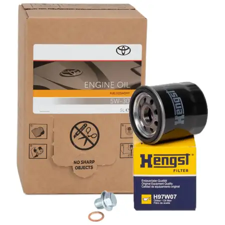 5L ORIGINAL 5W30 Motor&ouml;l + HENGST &Ouml;lfilter f&uuml;r TOYOTA Auris Avensis Corolla Rav 4 Yaris