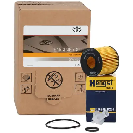 5L ORIGINAL 5W30 Motor&ouml;l + HENGST &Ouml;lfilter f&uuml;r TOYOTA Auris Camry Corolla IQ Rav4 4 Yaris