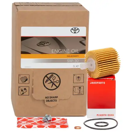 5L ORIGINAL 5W30 Motor&ouml;l + H+B &Ouml;lfilter f&uuml;r TOYOTA Auris Avensis Corolla Iq Rav 4 Yaris