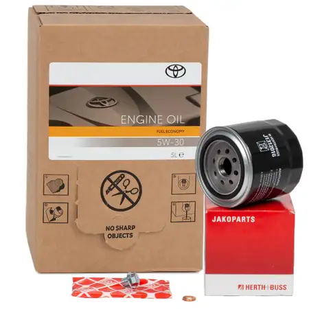 5L ORIGINAL 5W30 Motor&ouml;l + H+B &Ouml;lfilter f&uuml;r TOYOTA Avensis Corolla Rav 4 2.0 D/D-4D
