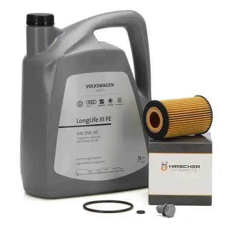 5L ORIGINAL 0W30 Motor&ouml;l + HIRSCHER &Ouml;lfilter f&uuml;r VW Golf 7 Passat B8 Tiguan T6 1.6/2.0 TDI