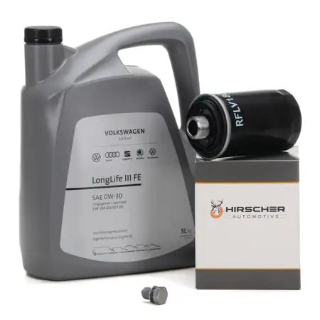 5L ORIGINAL 0W30 Motor&ouml;l + HIRSCHER &Ouml;lfilter f&uuml;r VW Golf 5 6 Passat Tiguan 1.8/2.0 TSI GTI