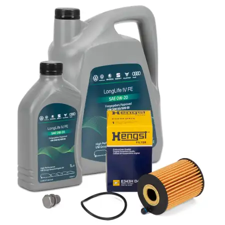 6L ORIGINAL 0W-20 Motor&ouml;l + HENGST &Ouml;lfilter f&uuml;r AUDI A4 B9 A5 A6 C8 A7 4K Q5 30/35/40 TDI