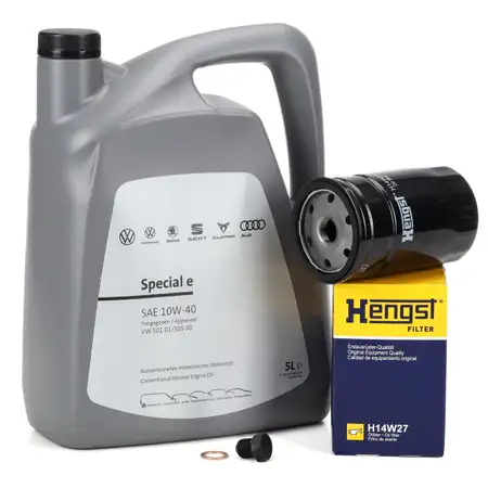 5L ORIGINAL 10W-40 Engine Oil + HENGST Oil Filter for VW Golf 3, Passat B3/B4, B5, T4 1.6&ndash;2.0 GTI