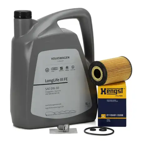 5L ORIGINAL 0W30 Motor&ouml;l + HENGST &Ouml;lfilter f&uuml;r AUDI SEAT SKODA VW 1.6/2.0 TDI