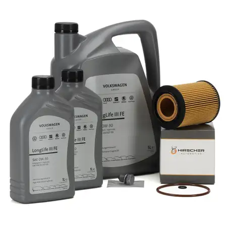7L ORIGINAL 0W30 Motor&ouml;l + HIRSCHER &Ouml;lfilter f&uuml;r VW Touareg 7L 7P T5 Phaeton 3.2/3.6 V6