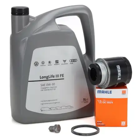 5L ORIGINAL 0W30 Motor&ouml;l + MAHLE &Ouml;lfilter f&uuml;r VW Golf 5 6 Passat B6 B7 Polo 5 1.2/1.4 TSI