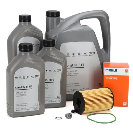 8L ORIGINAL 0W30 + MAHLE &Ouml;lfilter f&uuml;r AUDI A4 B8 A6 C7 A7 Q5 8RB Q7 4LB VW Touareg 3.0 TDI