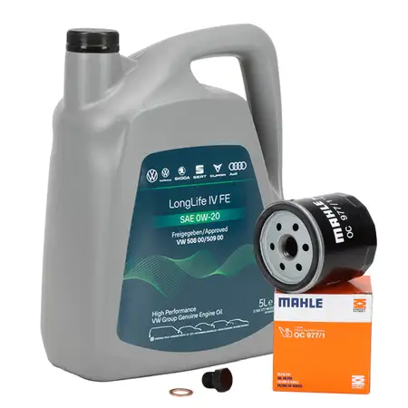 5L ORIGINAL 0W20 + MAHLE &Ouml;lfilter f&uuml;r VW Golf 7 8 Passat B8 Tiguan Touran Up 1.0-1.5 TSI