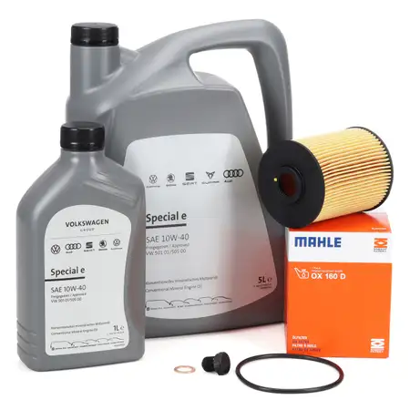 6L ORIGINAL 10W-40 Engine Oil + MAHLE Oil Filter for VW Golf 3, Passat B3/B4, Vento 2.8/2.9 VR6