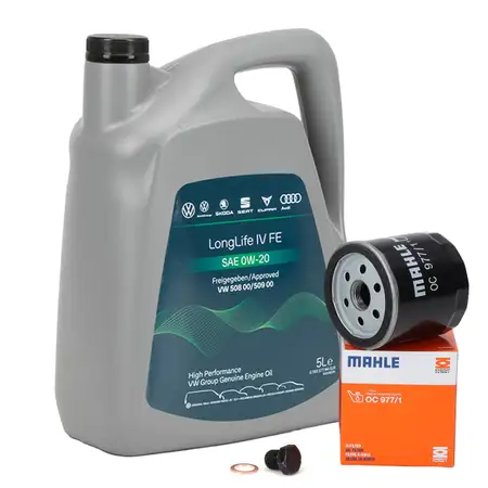 5L ORIGINAL 0W-20 Motor&ouml;l + MAHLE &Ouml;lfilter f&uuml;r VW Golf 7 8 Passat B8 Polo 5 6 1.0-1.5 TSI
