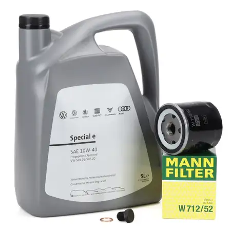 5L ORIGINAL 10W-40 Engine Oil + MANN Oil Filter for VW Golf 3, Polo 86C, 6N1, Vento, SEAT 1.0&ndash;1.6