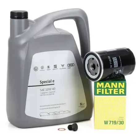5L ORIGINAL 10W-40 Motor&ouml;l + MANN &Ouml;lfilter f&uuml;r VW Golf 3 Passat B3/B4 Sharan 1.6-2.0 GTI