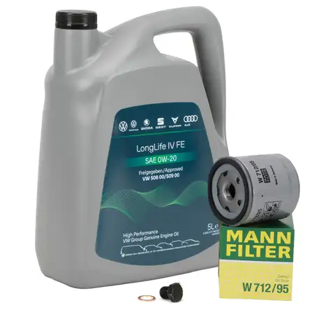5L ORIGINAL 0W-20 Motor&ouml;l + MANN &Ouml;lfilter f&uuml;r VW Golf 7 8 Passat B8 Polo 5 6 1.0-1.5 TSI