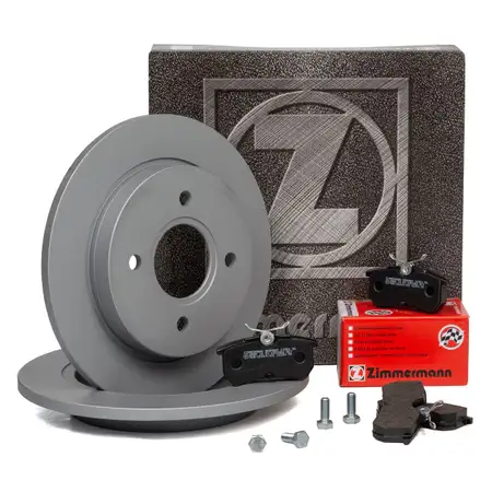 ZIMMERMANN Bremsscheiben + Bel&auml;ge f&uuml;r FORD Fiesta 5 MK5 ST150 6 MK6 Focus 1 MK1 hinten