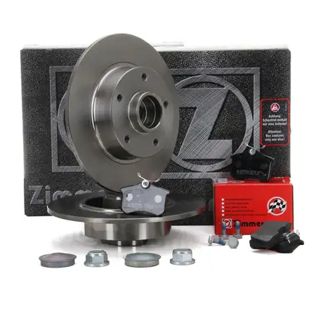 ZIMMERMANN Brake Discs + Wheel Bearings + Brake Pads for RENAULT Megane 3 Coupe/Hatchback (Rear)