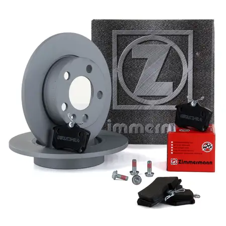ZIMMERMANN Brake Discs + Pads for VW Golf 4, Polo, AUDI A1, 8X, AA3, 8L1, TT, 8N (Rear)