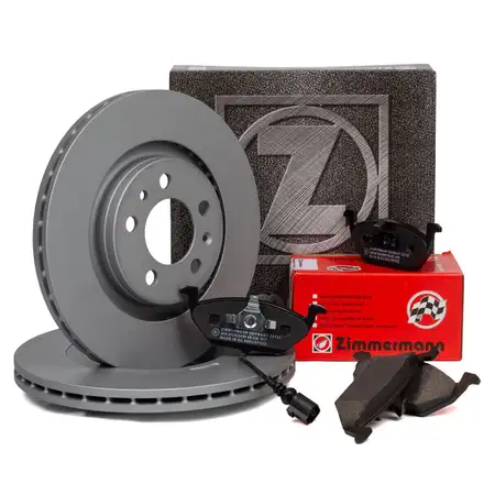 ZIMMERMANN Bremsscheiben + Bel&auml;ge + Wako f&uuml;r AUDI A3 SEAT Leon SKODA Octavia Golf 4 vorne