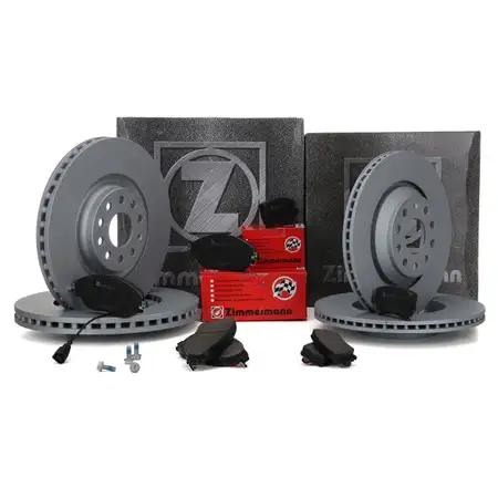 ZIMMERMANN Brake Discs + Pads + Wako for AUDI S3 8V VW Golf 7 GTI R (front + rear)