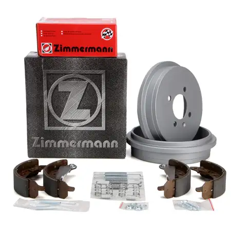 ZIMMERMANN Bremstrommeln + Backen f&uuml;r VW Polo 6N2 Lupo SEAT Arosa Mii SKODA Citigo hinten