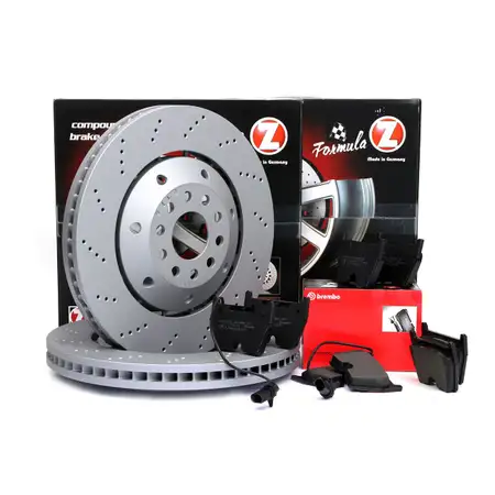 Zimmermann FORMULA Z Brake Discs + BREMBO Pads + Wako for AUDI RS6 C5 PR-1LP (Front)