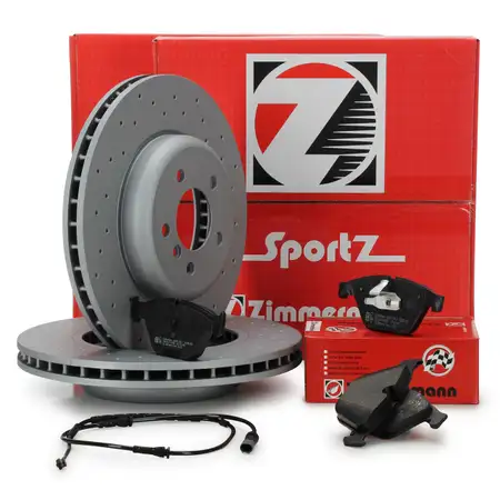 Zimmermann SPORT Bremsscheiben + Bel&auml;ge + Wako f&uuml;r BMW 5er F10 528i 530i 525d 530d vorne