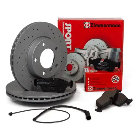 Zimmermann SPORT brake discs + Pads + Wako for BMW 3 Series E36 318-328i 325td/tds Z3 (Front)