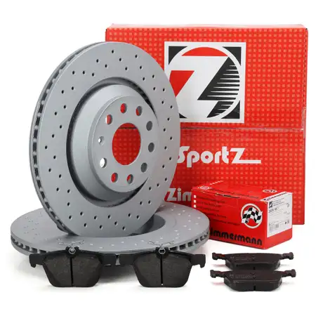Zimmermann SPORT Bremsscheiben + Bel&auml;ge f&uuml;r AUDI S3 8V Golf 7 GTI/R Passat Tiguan hinten