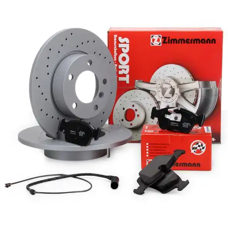 Zimmermann SPORT Bremsscheiben + Bel&auml;ge + Wako f&uuml;r BMW 3er E36 316i 318i 318tds Z3 vorne