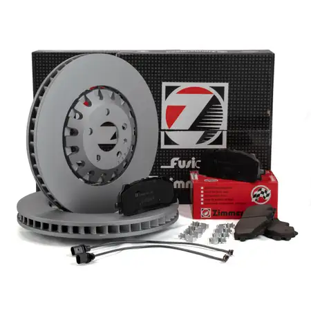 Zimmermann FORMULA Z Brake Discs + Pads + Wako for AUDI A6 C8, A7 4K, A8 4N, Q7 4M (Front)