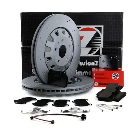 Zimmermann FORMULA Z Brake Discs + Pads + Wako for AUDI TTRS SEAT Leon Cupra (Front)