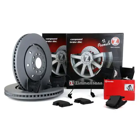 Zimmermann FORMULA Z Bremsscheiben + BREMBO Bel&auml;ge + Wako f&uuml;r AUDI RS6 C5 PR-1LJ vorne