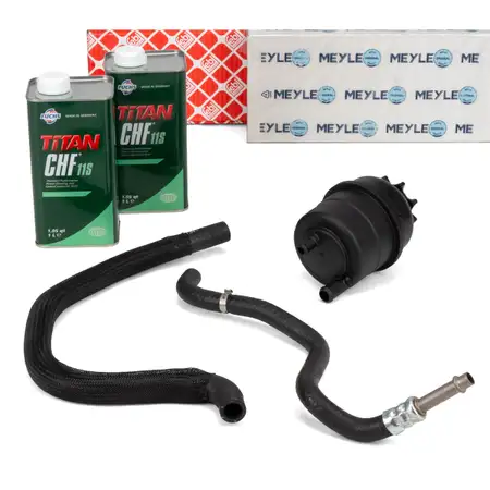 LEMF&Ouml;RDER Expansion Tank + Hoses + 2L PENTOSIN Servo Oil for BMW E39 520-530i 728i