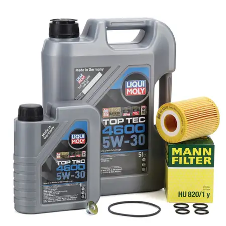 6L LIQUI MOLY TOP TEC 4600 5W-30 Motor&ouml;l + MANN &Ouml;lfilter f&uuml;r OPEL Astra H B 1.7 CDTI