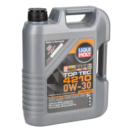 5L LIQUI MOLY TOP TEC 4210 0W-30 Motor&ouml;l &Ouml;l f&uuml;r BMW LL-04 MB 229.51/52 VW 504/507.00