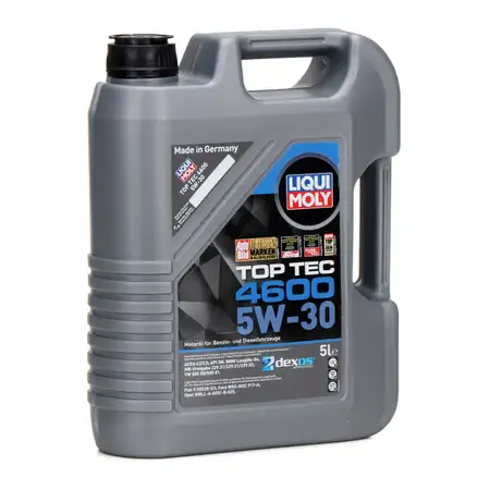 5L 5 Liter LIQUI MOLY Motor&ouml;l 5W30 TOP TEC 4600 dexos2 BMW LL-04 VW 505.00/01