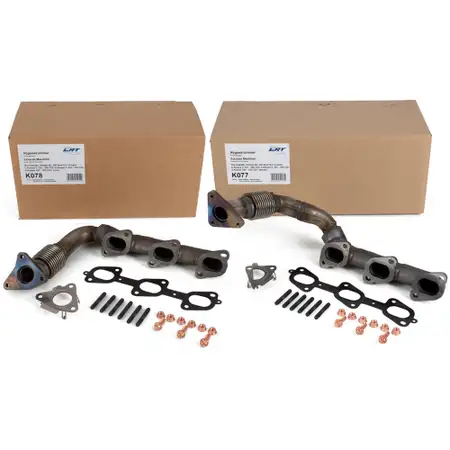 2x LRT Abgaskr&uuml;mmer + Montagesatz f&uuml;r MERCEDES W203 W204 W211 W212 W213 W164 W166 OM642