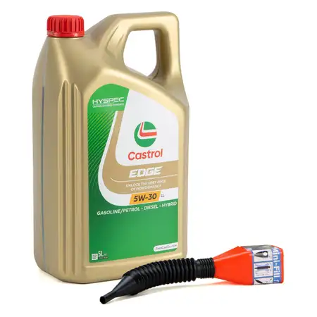 5L 5 Liter CASTROL EDGE 5W-30 LL Motor&ouml;l f&uuml;r BMW LL04 MB 229.31/.51 504/507.00 +Trichter