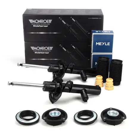 2x MONROE Sto&szlig;d&auml;mpfer + Staubschutz + Domlager f&uuml;r VW Golf 7 Passat B8 Tiguan Touran vorne