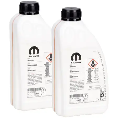 2L 2 Liter ORIGINAL OPEL MOPAR Bremsfl&uuml;ssigkeit DOT 4+ 1942422 / 93160364