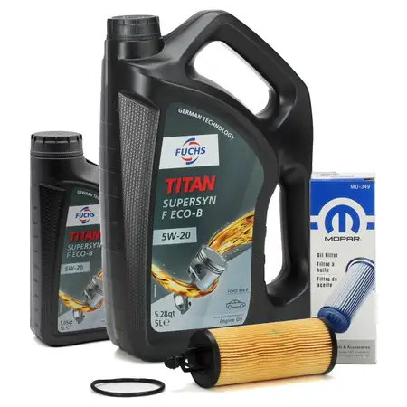 6L FUCHS TITAN SUPERSYN F ECO-B 5W20 Engine Oil + ORIGINAL MOPAR Oil Filter 68191349AC