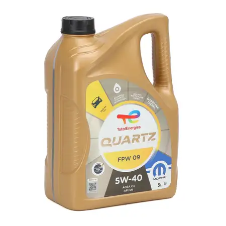 5L 5 Liter ORIGINAL Mopar TOTAL QUARTZ FPW 09 5W-40 Motor&ouml;l ACEA C3 API SN FPW9.5535/09